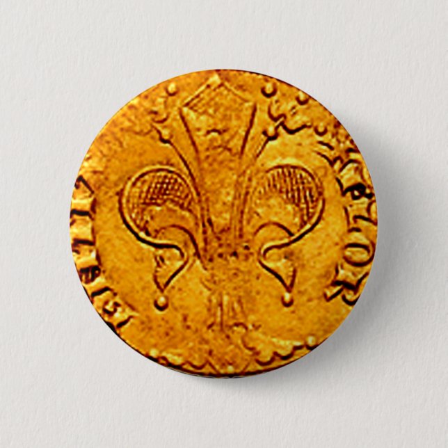 ANTIQUE GOLD FLORENTINE FORINT BUTTON (Vorderseite)