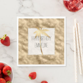 Antique Gold Glitz Palm Tree Serviette