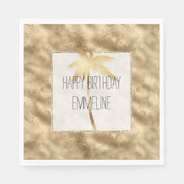 Antique Gold Glitz Palm Tree Serviette