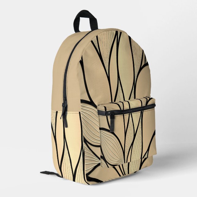 Antique Gold Hues Creative Verlass Pattern Bedruckter Rucksack (Rückseitige Ecke links)