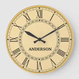 Antique Gold Vintage Classic custom name Große Wanduhr