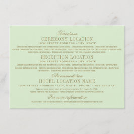 Antique Gold Vintage Hochzeit Pistachio Green Begleitkarte