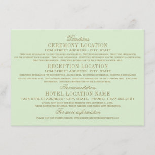 Antique Gold Vintage Hochzeit Pistachio Green Begleitkarte
