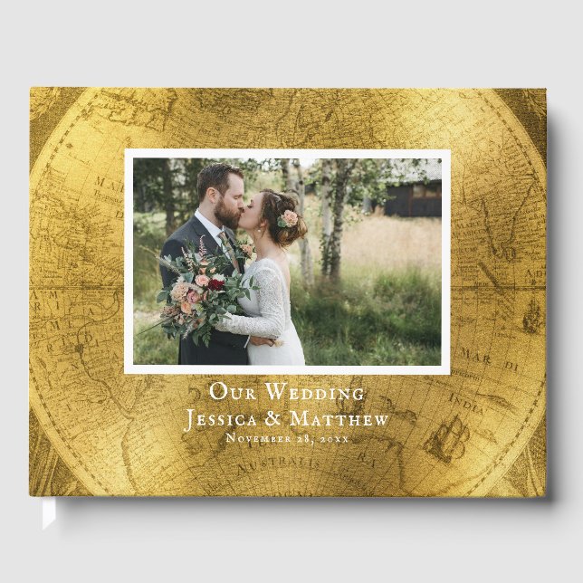 Antique Gold Wedding Gästebuch (Vorderseite)
