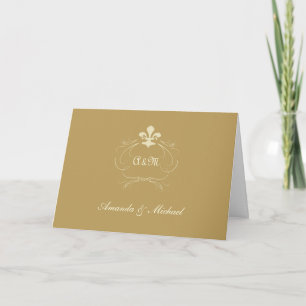 Antique Gold Wedding Lilie Vielen Dank Dankeskarte