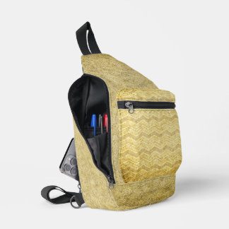 ANTIQUE GOLD ZIG ZAG TEXTURE SIEHE CROSSBODY BAG