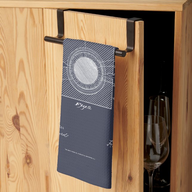 Antique Golf Ball 1902, Patent Zeichnend Geschirrtuch (Drittel gefaltet)