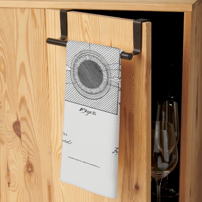 Antique Golf Ball 1902, Patent Zeichnend Geschirrtuch (Drittel gefaltet)