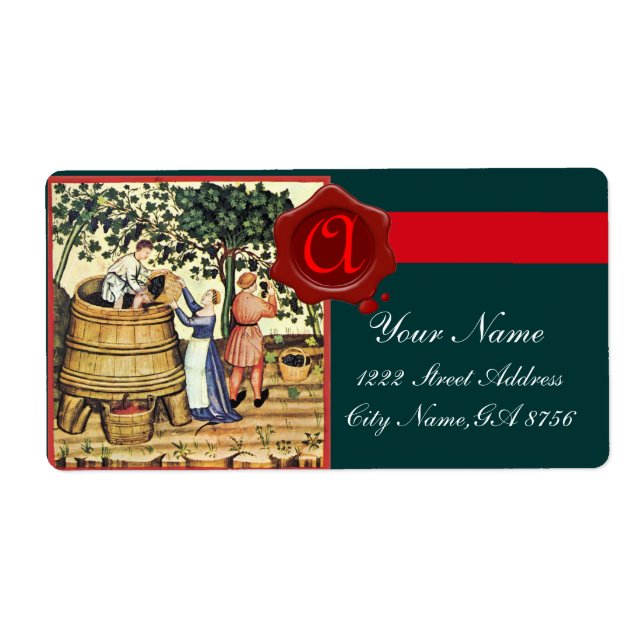 ANTIQUE GRAPE VINEYARD HARVEST WAX SIEGEL MONOGRAM (Vorne)