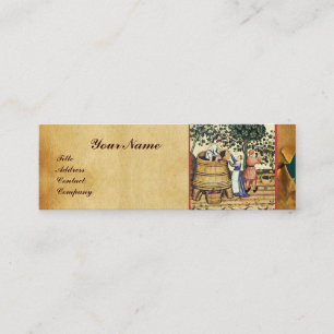 ANTIQUE GRAPE VINEYARD HARVEST WAX SIEGEL MONOGRAM MINI VISITENKARTE