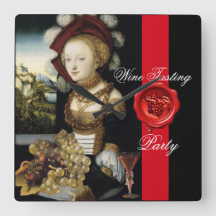 ANTIQUE GRAPE VINEYARD WINE TESTEN PARTY WAX SIEGE QUADRATISCHE WANDUHR