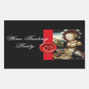 ANTIQUE GRAPE VINEYARD WINE TESTEN PARTY WAX SIEGE RECHTECKIGER AUFKLEBER