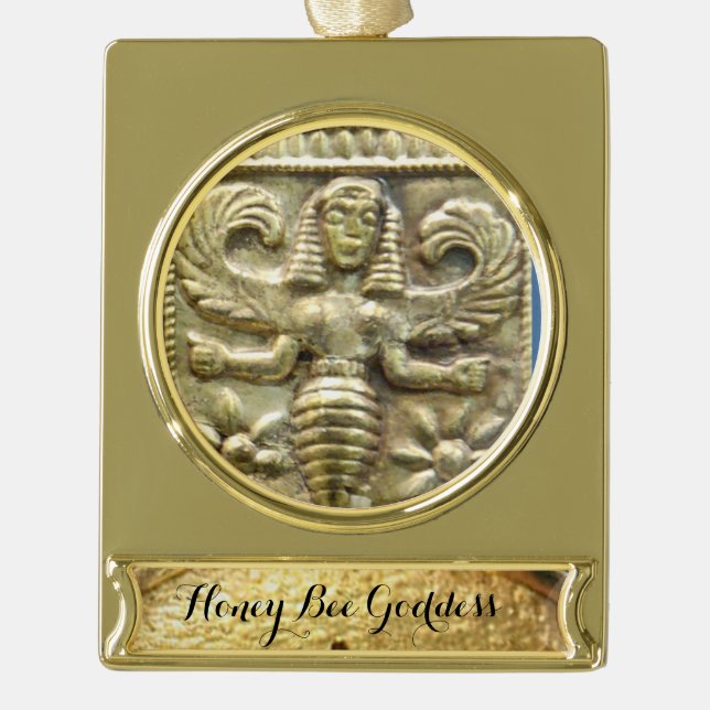 ANTIQUE GREEK HONEY BEE GODDESS Banner-Ornament GOLD (Vorderseite)