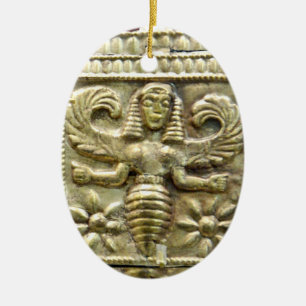 ANTIQUE GREEK HONEY BEE GODDESS KERAMIKORNAMENT