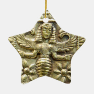 ANTIQUE GREEK HONEY BEE GODESS STAR KERAMIK ORNAMENT