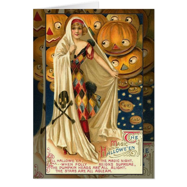 Antique Halloween Kürbislaterne Kostüm Frau (Vorne)