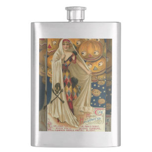 Antique Halloween Kürbislaterne Kostüm Frau Flachmann