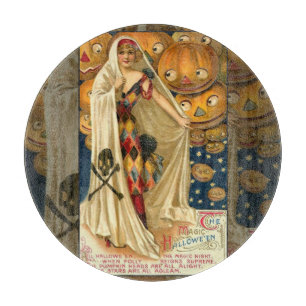 Antique Halloween Kürbislaterne Kostüm Frau Schneidebrett