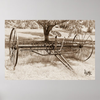 Antique Hay Rake Poster