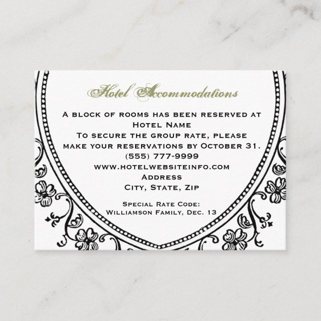 Antique Heart Hotel Unterkunft Beilagen Karten (Vorderseite)