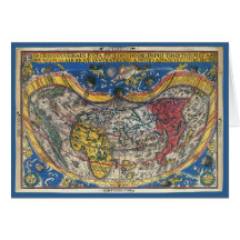 Antique Heart Shaped World Map von Peter Apian 152