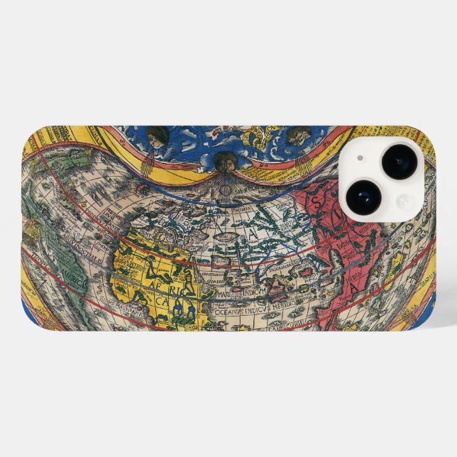 Antique Heart Shaped World Map von Peter Apian 152 Case-Mate iPhone Hülle (Rückseite (Horizontal))
