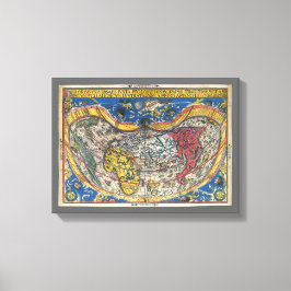 Antique Heart Shaped World Map von Peter Apian 152 Leinwanddruck