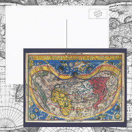 Antique Heart Shaped World Map von Peter Apian 152 Postkarte