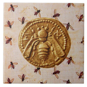 ANTIQUE HONEY BEE COIN UND FLYING BIES FLIESE