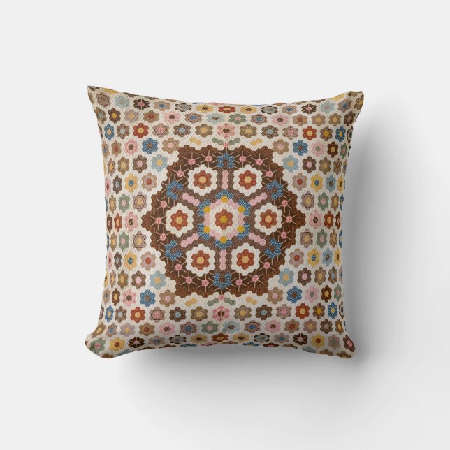 Antique Honeycomb Quilt Pattern - Kunstgewerbe Kissen (Vorderseite)