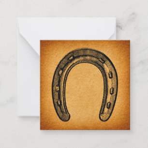 Antique Horseshoe Vintager Western Pferdeschuh Mitteilungskarte