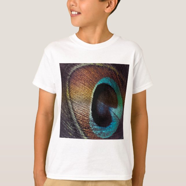 Antique Hues Peacock Federauge Auge T-Shirt (Vorderseite)