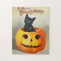 Antique Illustration Ephemera Black Cat Halloween