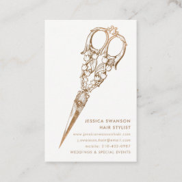 Antique Imitats Gold Shears Schere 2 Stylist Visitenkarte