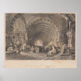 Antique Istanbul Constantinopel Grosser Basar Poster