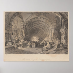 Antique Istanbul Constantinopel Grosser Basar Poster