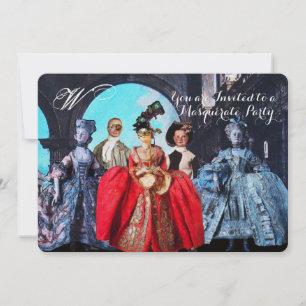 ANTIQUE ITALIENISCHE PUPPETS MASQUERADE COSTUME PA EINLADUNG