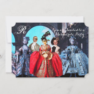 ANTIQUE ITALIENISCHE PUPPETS MASQUERADE COSTUME PA EINLADUNG