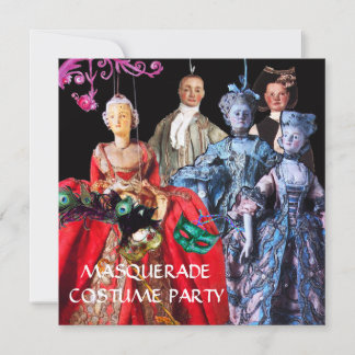 ANTIQUE ITALIENISCHE PUPPETS MASQUERADE COSTUME PA EINLADUNG