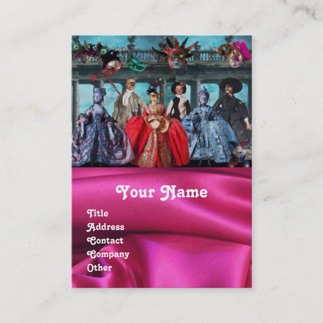 ANTIQUE ITALIENISCHE PUPPETS MASQUERADE MASKEN,KOS VISITENKARTE (Vorderseite)