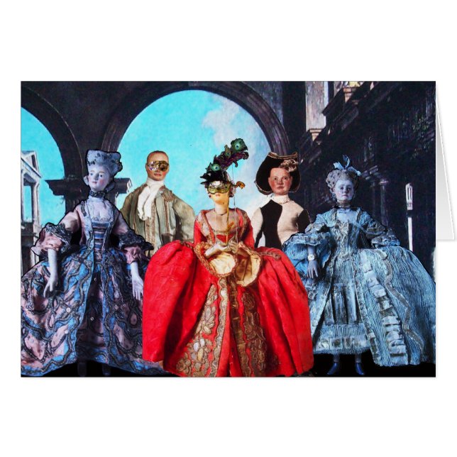 ANTIQUE ITALIENISCHE PUPPETS MASQUERADE MASKS COST (Vorderseite (Horizontal))