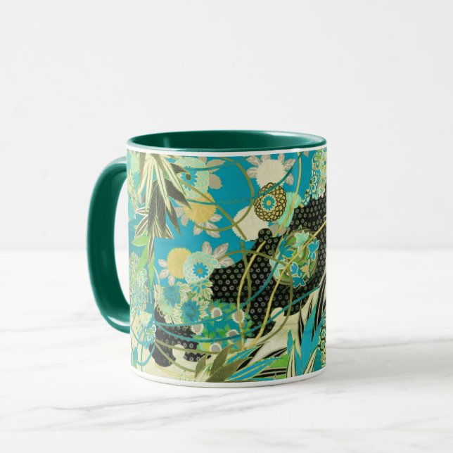 ANTIQUE JAPANESE BLUME Aqua Tasse (Vorderseite Links)
