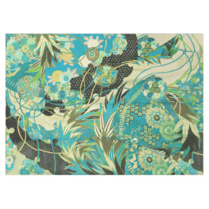 ANTIQUE JAPANESE BLUME Aqua Tischdecke