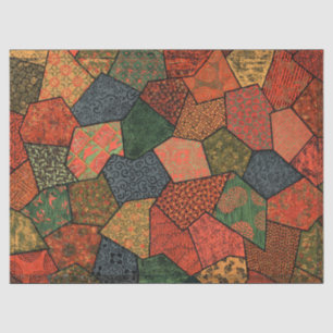 ANTIQUE JAPANISCHE BLUME,BLÄTTER,GEOMETRISCHE FLÜS SEIDENPAPIER