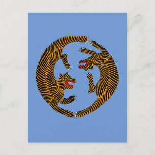 Antique japanische Folk Art Tigers Postkarte