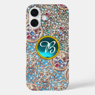 ANTIQUE JEWELS,GEMSTONS,PEARLS,ANGELN-MONOGRAMM iPhone 16 HÜLLE