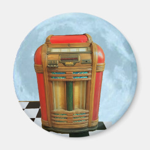 Antique Jukebox und Full Blue Moon Magnet