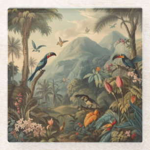 Antique Jungle Expedition Botanical  Glasuntersetzer