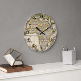 Antique Karte Afrikas von Hondius und Jansson Große Wanduhr