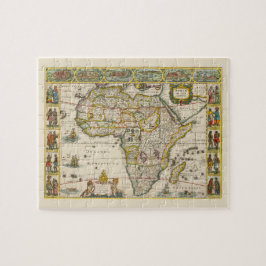 Antique Karte Afrikas von Hondius und Jansson Puzzle